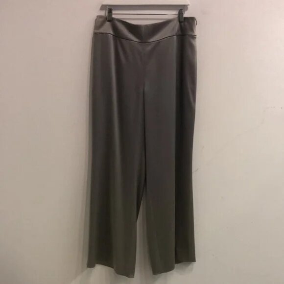 St. John Grey Liquid Satin Trousers